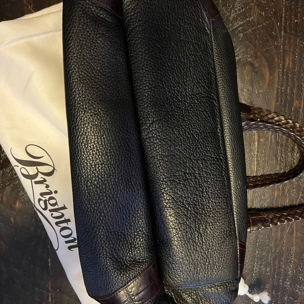 Brighton Black and Brown Leather Briefcase